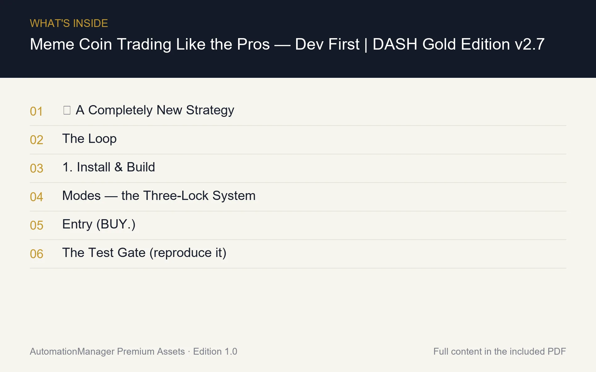 Meme Coin Trading Like the Pros — Dev First | DASH Gold Edition v2.7